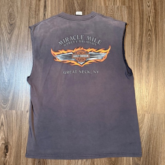 Mens Harley Davidson Motorcycle Graphic T-Shirt Muscle Tank Top Large - Picture 2 of 9